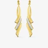 Boucles d'oreilles pendantes bicolores or 375‰ SO OR