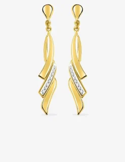 Boucles d'oreilles pendantes bicolores or 375‰ SO OR