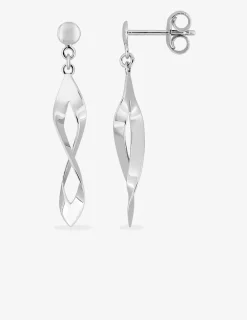 Boucles d'oreilles pendantes or blanc 375‰ SO OR