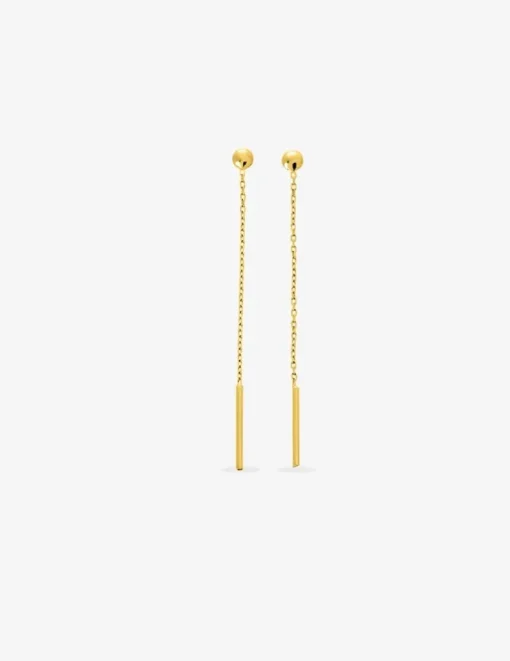 Boucles d'oreilles pendantes chaînes or jaune 750 ‰ SO OR