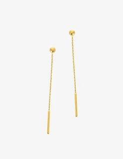Boucles d'oreilles pendantes chaînes or jaune 750 ‰ SO OR