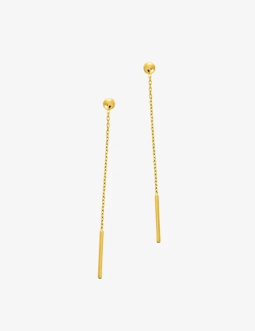 Boucles d'oreilles pendantes chaînes or jaune 750 ‰ SO OR