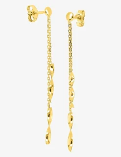 Boucles d'oreilles pendantes motifs torsadés or jaune 750 ‰ SO OR