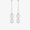 Boucles d'oreilles pendantes or blanc 375‰ motif "infini" SO OR