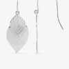 Boucles d'oreilles pendantes argent rhodié 925 ‰ motif feuille SO OR