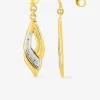 Boucles d'oreilles pendantes bicolores or 375‰ SO OR