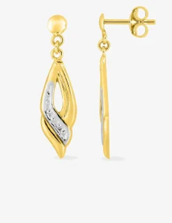 Boucles d'oreilles pendantes bicolores or 375‰ SO OR