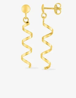 Boucles d'oreilles pendantes "serpentin" or jaune 375‰ SO OR