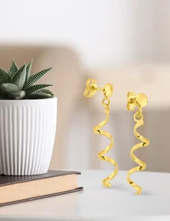 Boucles d'oreilles pendantes "serpentin" or jaune 375‰ SO OR