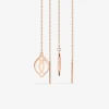 Boucles d'oreilles pendantes Ondine Or rose 375‰ et motif laque ivoire SO OR