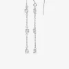 Boucles d'oreilles pendantes argent rhodié 925 ‰, petite chaîne et oxyde de zirconium SO OR