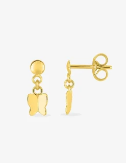 Boucles d'oreilles pendantes papillons or jaune 375‰ SO OR