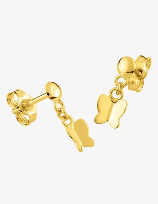 Boucles d'oreilles pendantes papillons or jaune 375‰ SO OR