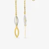 Boucles d'oreilles pendantes bicolores or 375‰ SO OR
