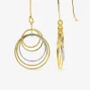 Boucles d'oreilles pendantes bicolores or 375‰ SO OR