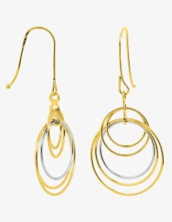 Boucles d'oreilles pendantes bicolores or 375‰ SO OR