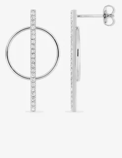 Boucles d'oreilles pendantes argent rhodié 925 ‰ et oxyde de zirconium SO OR