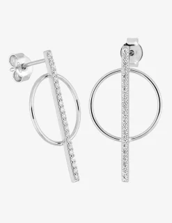 Boucles d'oreilles pendantes argent rhodié 925 ‰ et oxyde de zirconium SO OR