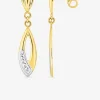Boucles d'oreilles pendantes or jaune 750 ‰ et rhodium SO OR