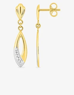 Boucles d'oreilles pendantes or jaune 750 ‰ et rhodium SO OR