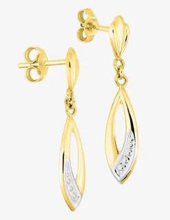 Boucles d'oreilles pendantes or jaune 750 ‰ et rhodium SO OR