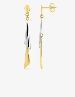 Boucles d'oreilles pendantes bicolores or 750 ‰ SO OR
