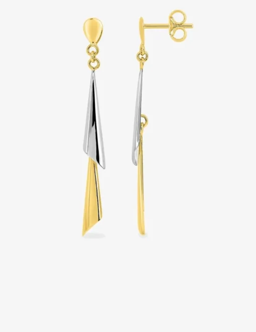 Boucles d'oreilles pendantes bicolores or 750 ‰ SO OR