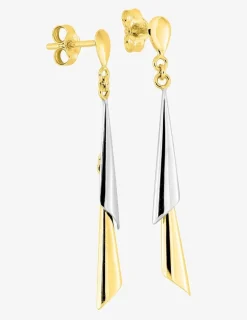Boucles d'oreilles pendantes bicolores or 750 ‰ SO OR