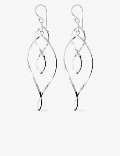 Boucles d'oreilles pendantes spirales argent 925‰ rhodié SO OR