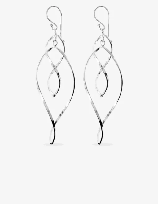 Boucles d'oreilles pendantes spirales argent 925‰ rhodié SO OR