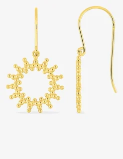 Boucles d'oreilles pendantes soleil plaqué or SO OR