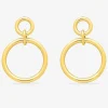 Boucles d'oreilles pendantes cercle 5 mm et cercle 10 mm plaqué or SO OR