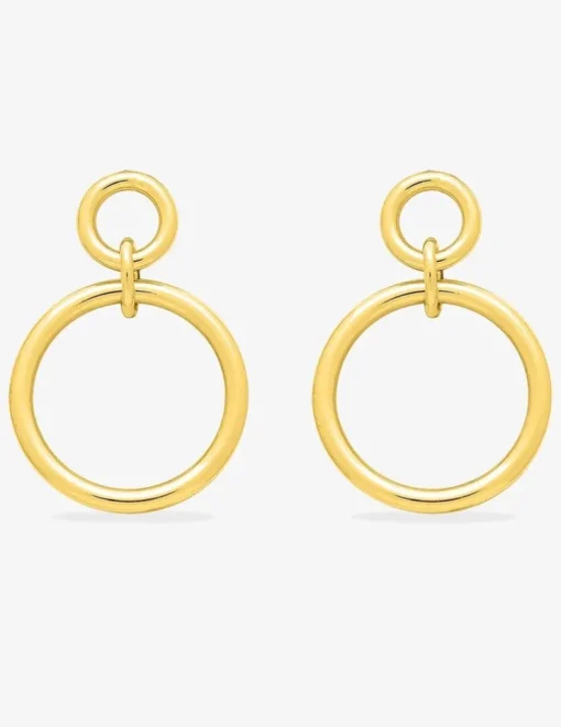 Boucles d'oreilles pendantes cercle 5 mm et cercle 10 mm plaqué or SO OR