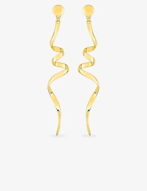 Boucles d'oreilles pendantes serpentins plaqué or SO OR