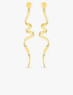 Boucles d'oreilles pendantes serpentins plaqué or SO OR