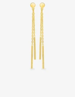 Boucles d'oreilles pendantes tiges plaqué or SO OR