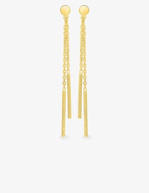 Boucles d'oreilles pendantes tiges plaqué or SO OR