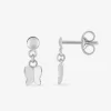 Boucles d'oreilles pendantes papillons or blanc 375‰ SO OR
