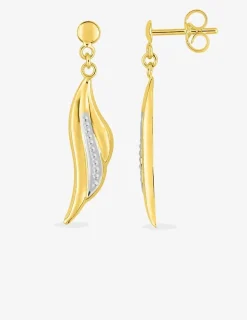 Boucles d'oreilles pendantes bicolores or 375‰ SO OR