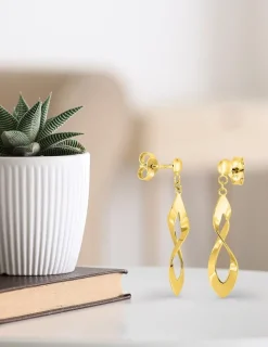 Boucles d'oreilles pendantes or jaune 375‰ SO OR