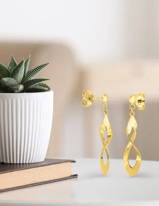 Boucles d'oreilles pendantes or jaune 375‰ SO OR