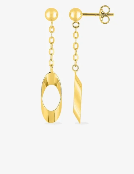 Boucles d'oreilles pendantes or jaune 375‰ SO OR
