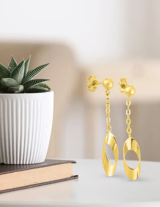 Boucles d'oreilles pendantes or jaune 375‰ SO OR