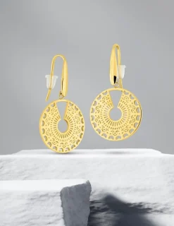Boucles d'oreilles pendantes en acier doré SO OR