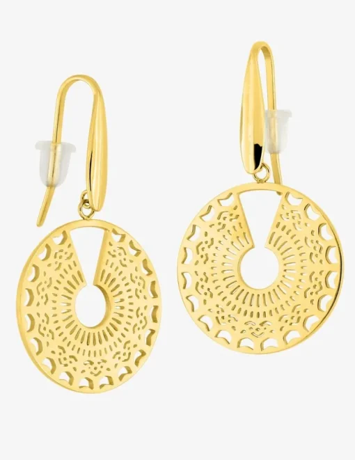 Boucles d'oreilles pendantes en acier doré SO OR