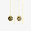 Boucles d'oreilles pendantes Mélodie Or jaune 375‰ et laque noir de Jais SO OR