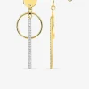 Boucles d'oreilles pendantes en plaqué or, rhodium et oxyde de zirconium SO OR