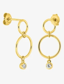 Boucles d'oreilles pendantes en plaqué or et oxyde de zirconium SO OR