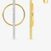 Boucles d'oreilles pendantes en plaqué or, oxyde de zirconium et rhodium SO OR