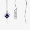 Boucles d'oreilles pendantes argent rhodié 925 ‰ et oxyde de zirconium bleu SO OR